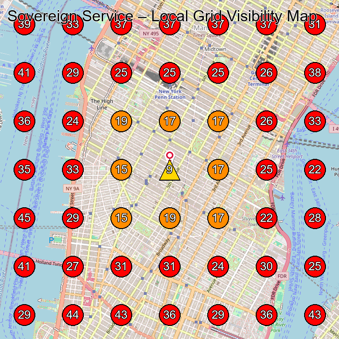 Sovereign Service GeoGrid visibility map for Hvac Contractor in New York